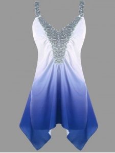 sequins top degradado azul y blanco